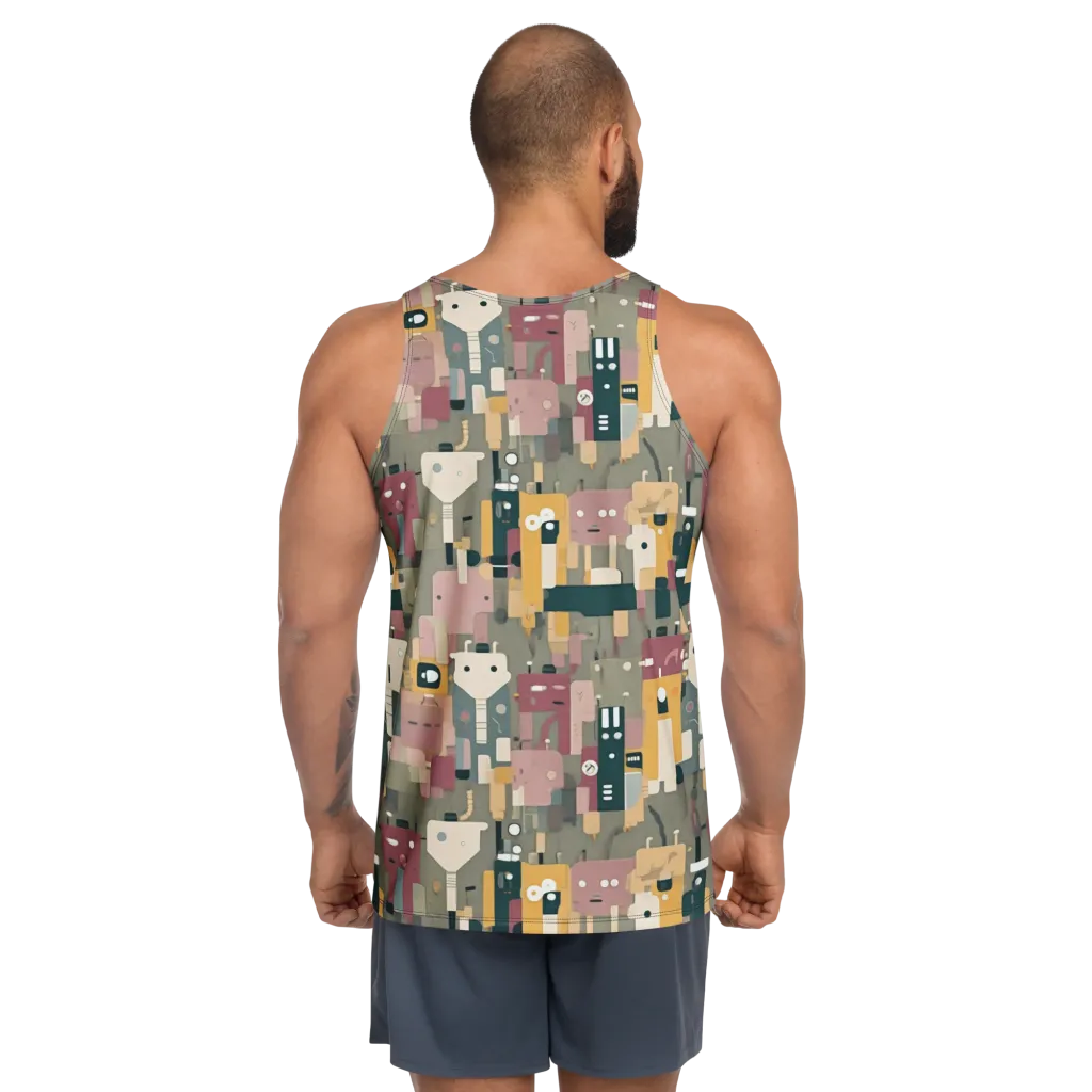 Robot Reverie on Men's Tank Top — Back