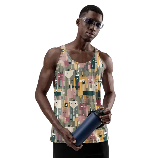 Robot Reverie on a Men's Tank Top