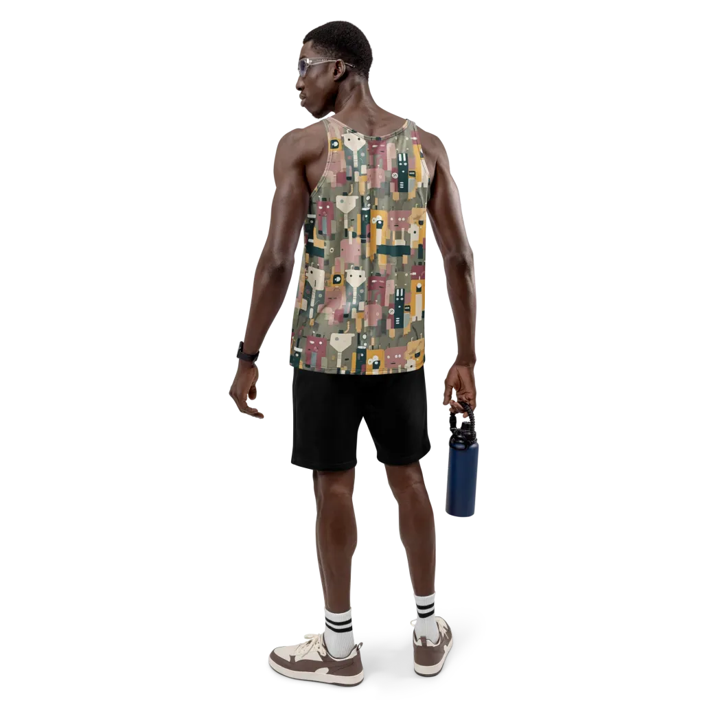 Robot Reverie on Men's Tank Top — Back
