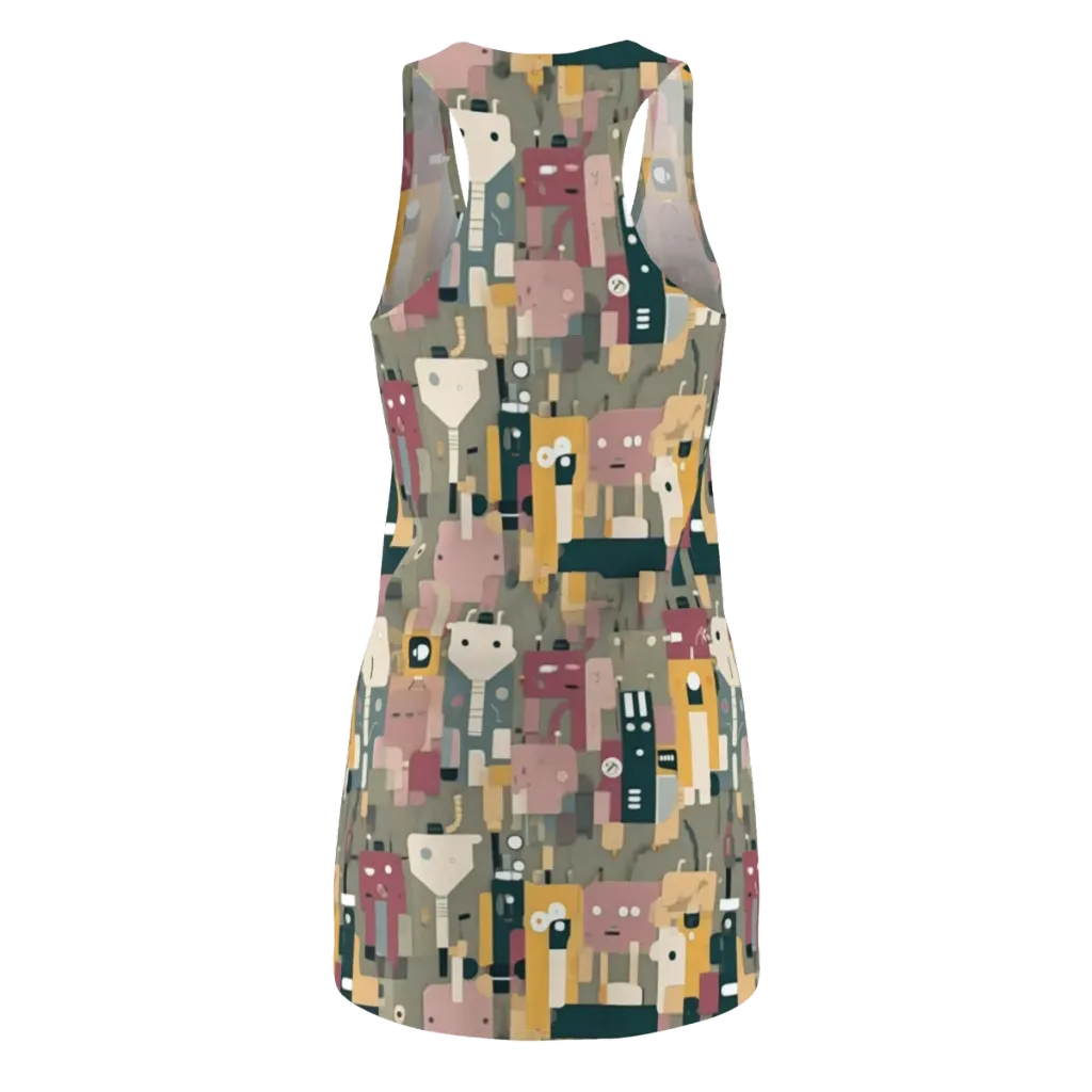 Robot Reverie on Racerback Dress — Back