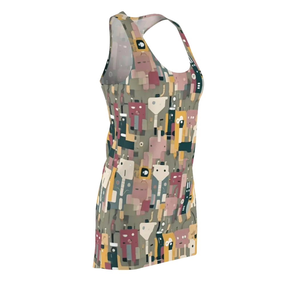 Robot Reverie on Racerback Dress — Front Side