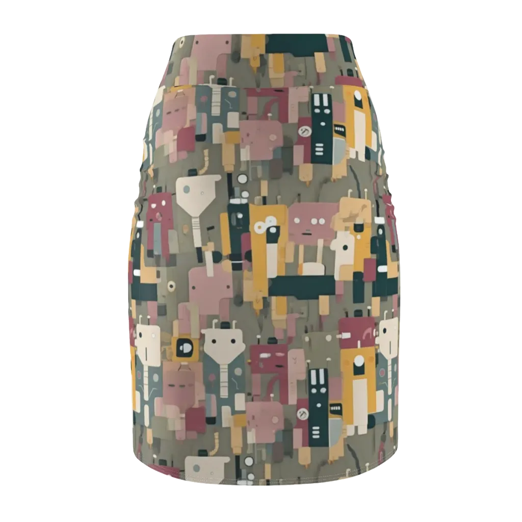 Robot Reverie on Pencil Skirt — Back