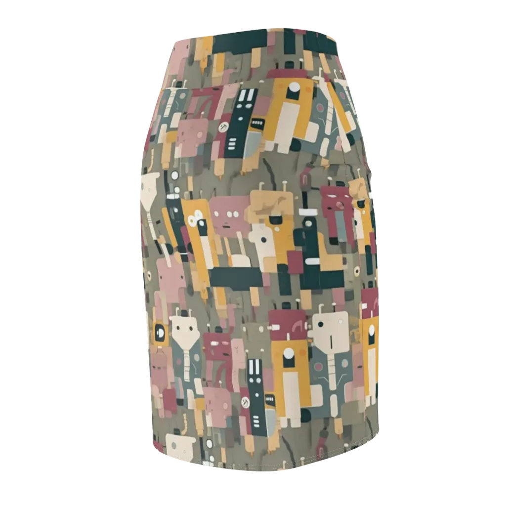 Robot Reverie on Pencil Skirt — Back Side