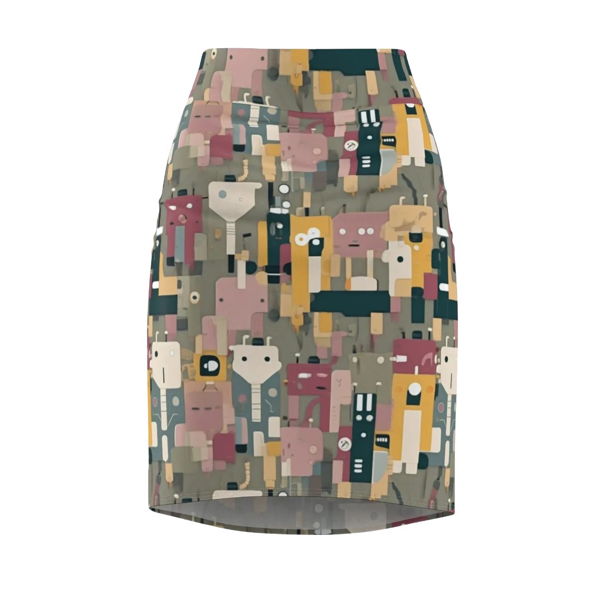Robot Reverie on Pencil Skirt — Front
