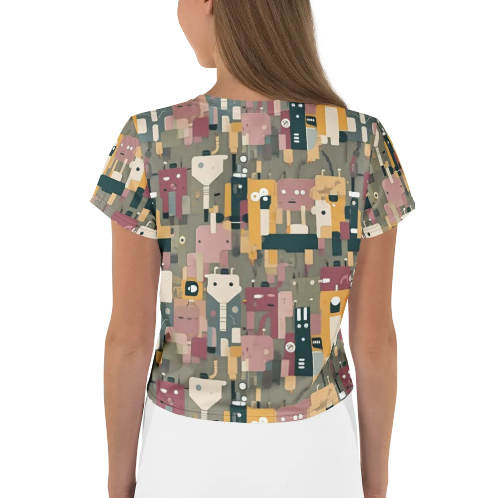 Robot Reverie on Crop Tee — Back