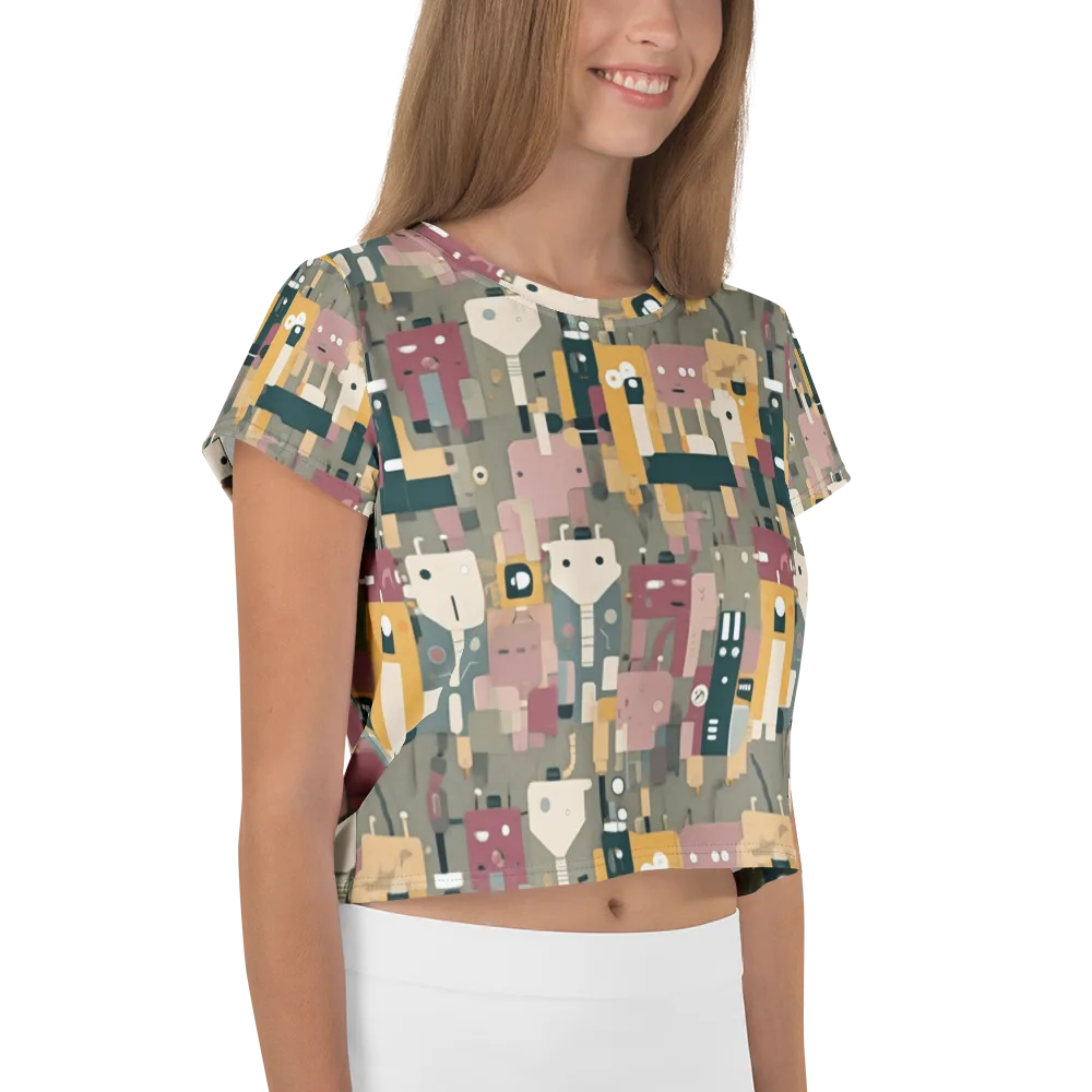 Robot Reverie on Crop Tee — Right