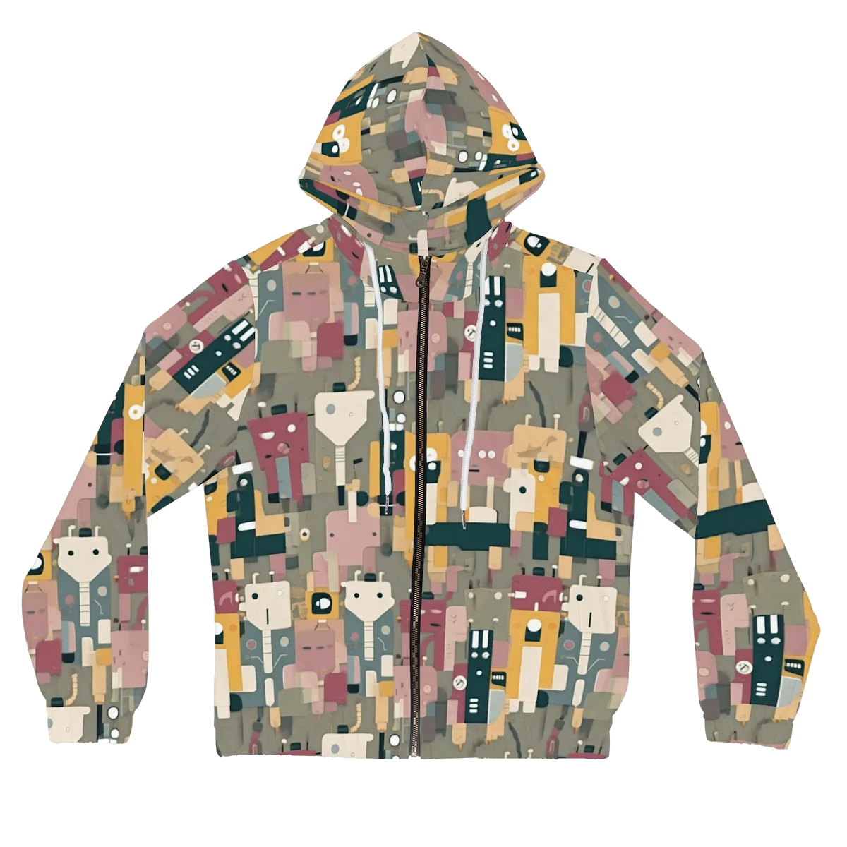 Robot Reverie on Women's Full-Zip Hoodie — Front