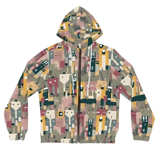 Robot Reverie on a Women's Full-Zip Hoodie