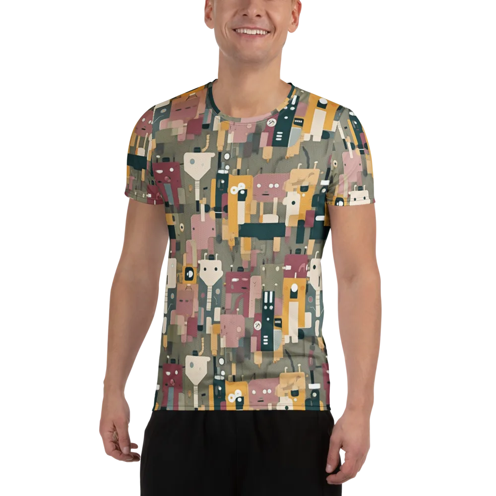 Robot Reverie on Men's Athletic T-Shirt — Front