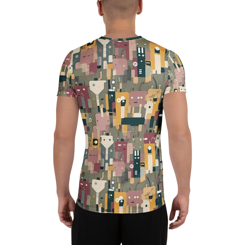 Robot Reverie on Men's Athletic T-Shirt — Back