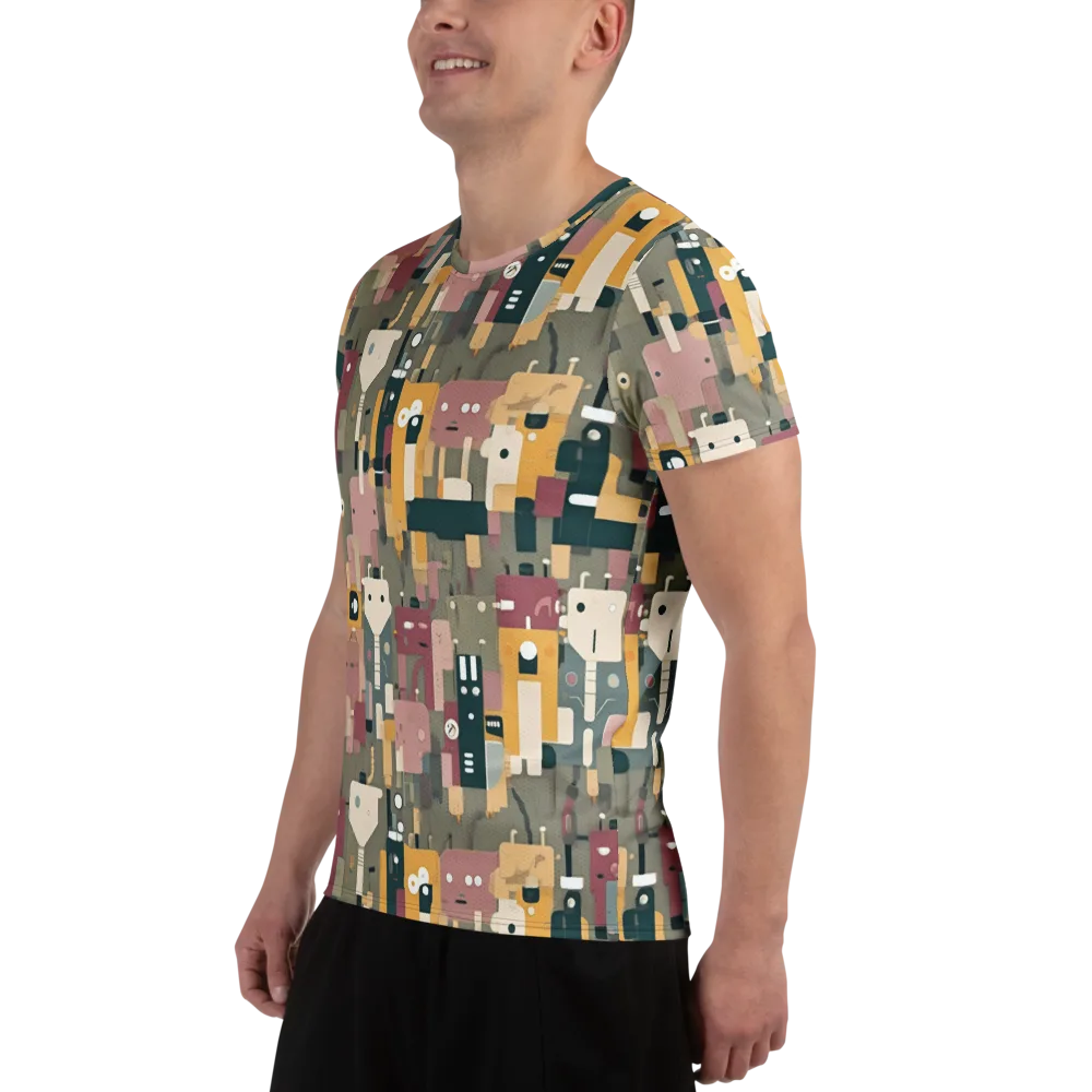 Robot Reverie on Men's Athletic T-Shirt — Left