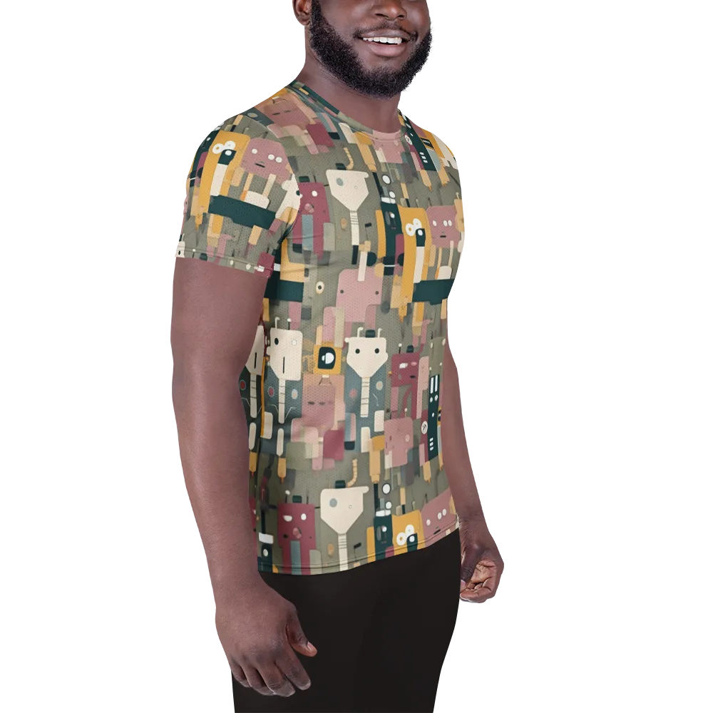 Robot Reverie on Men's Athletic T-Shirt — Right