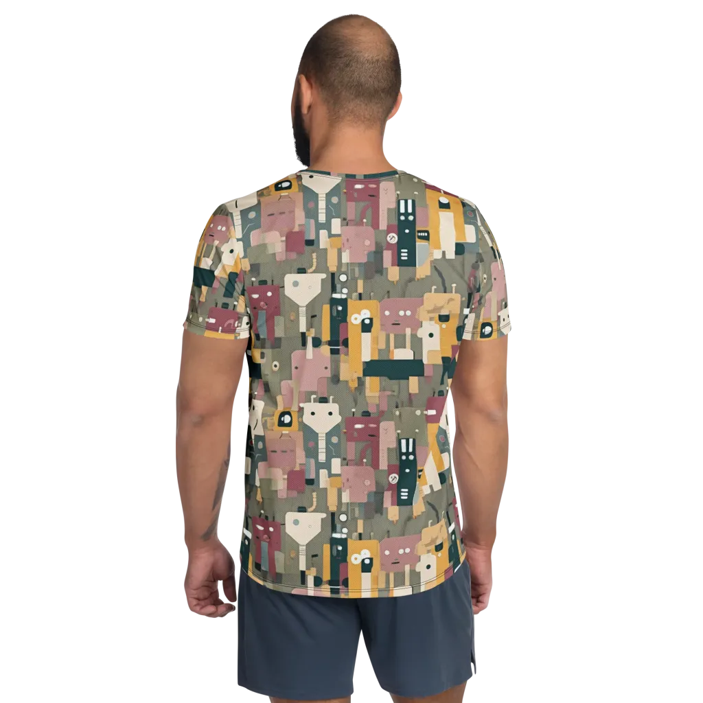 Robot Reverie on Men's Athletic T-Shirt — Back