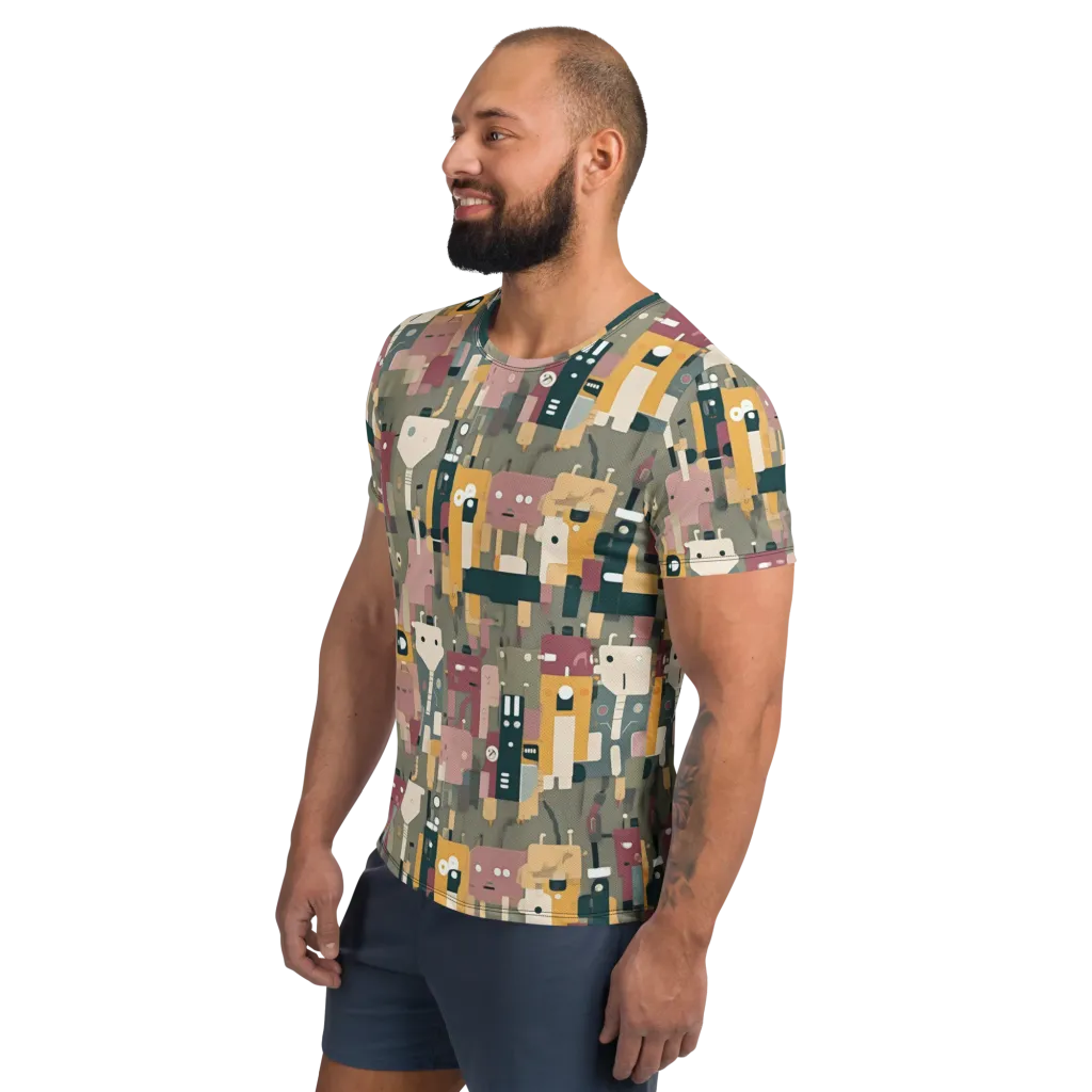 Robot Reverie on Men's Athletic T-Shirt — Left