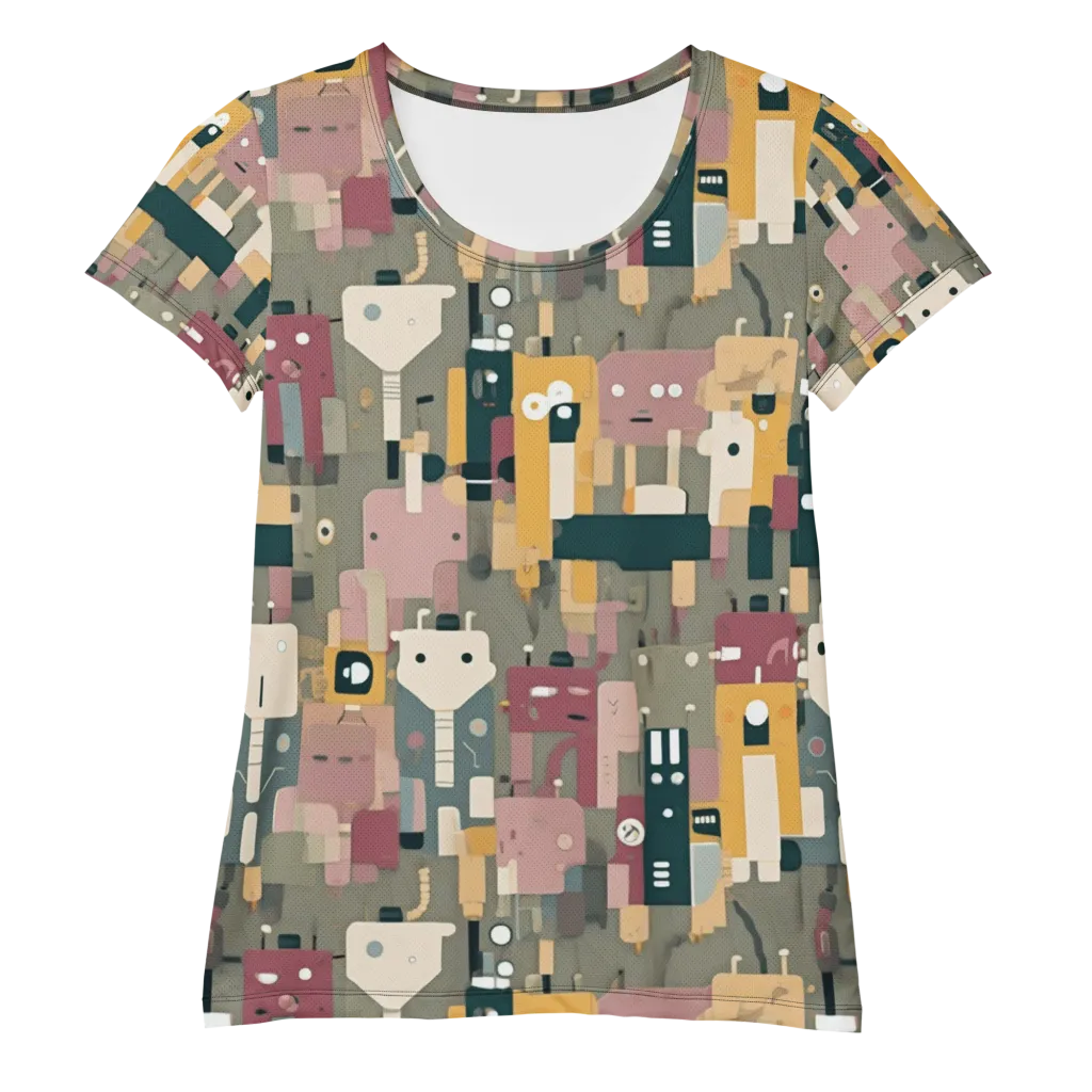 Robot Reverie on Women's Athletic T-Shirt — Front