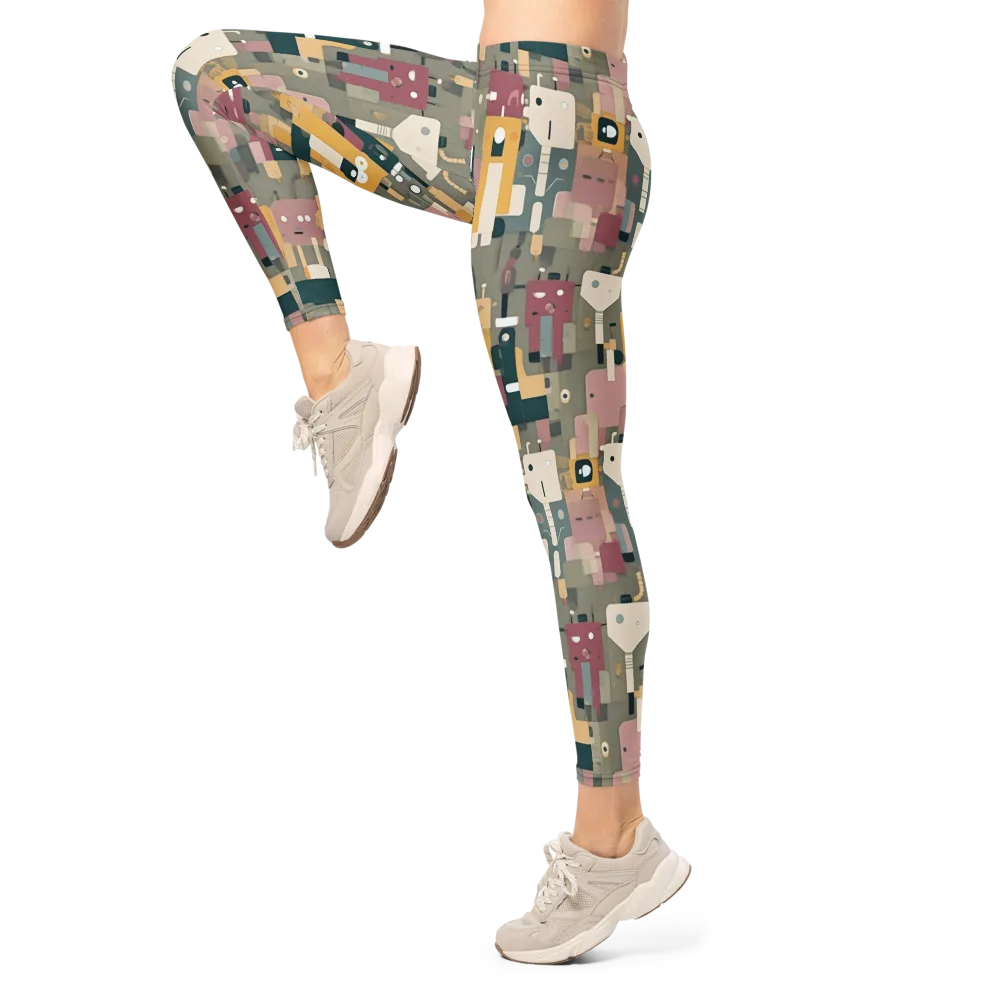Robot Reverie on Leggings — Left
