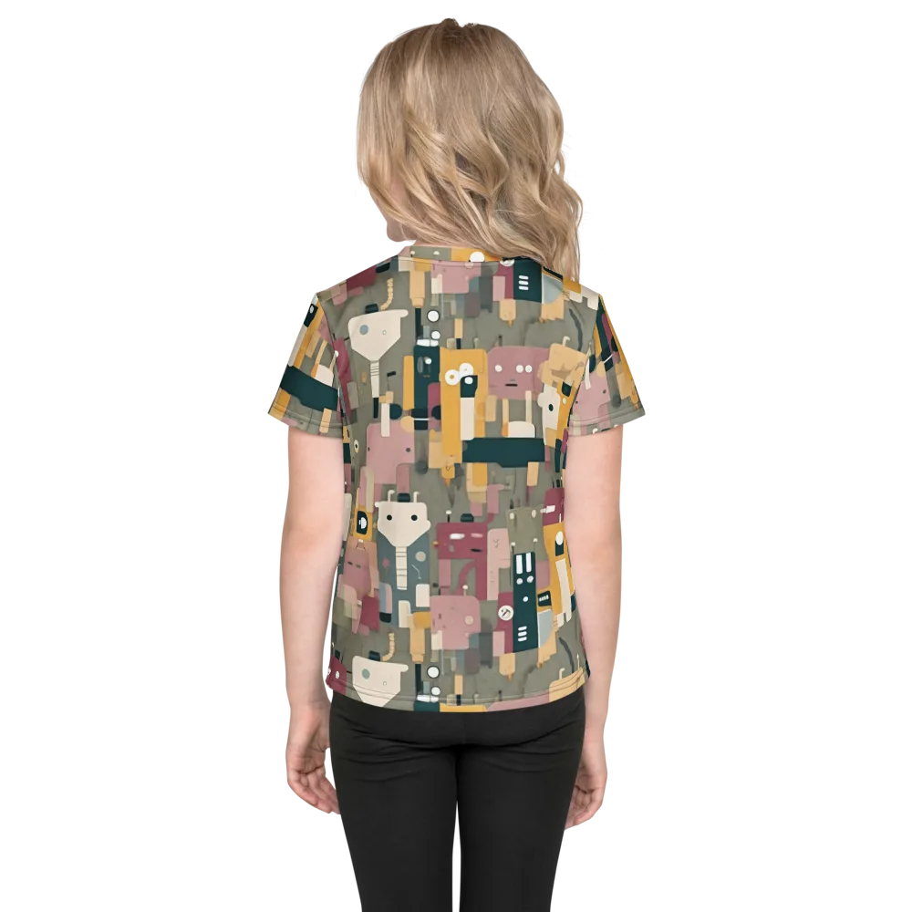 Robot Reverie on Kids Crew Neck T-Shirt — Back