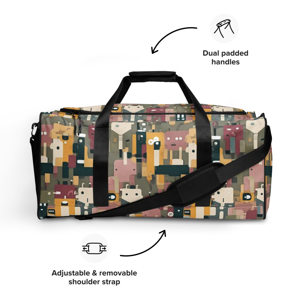 Robot Reverie on Duffle Bag — Front