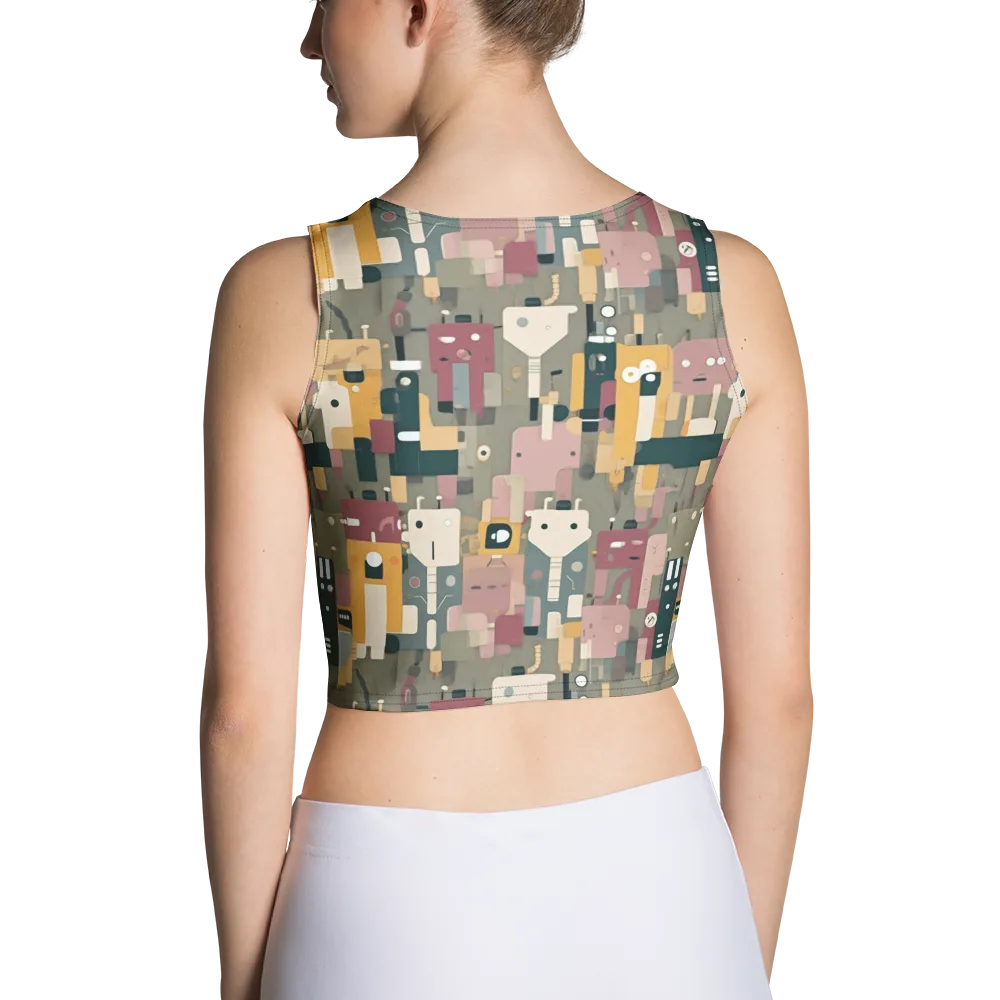Robot Reverie on Crop Top — Back