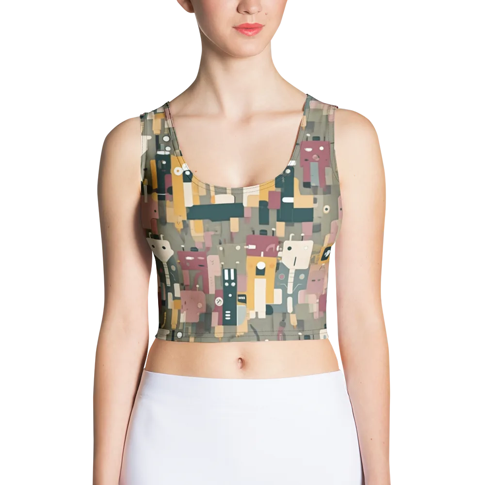 Robot Reverie on Crop Top — Front