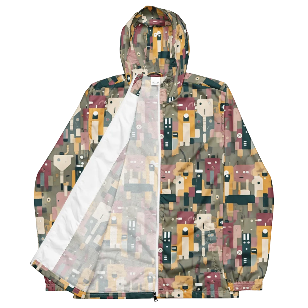 Robot Reverie on Men's Windbreaker — Front