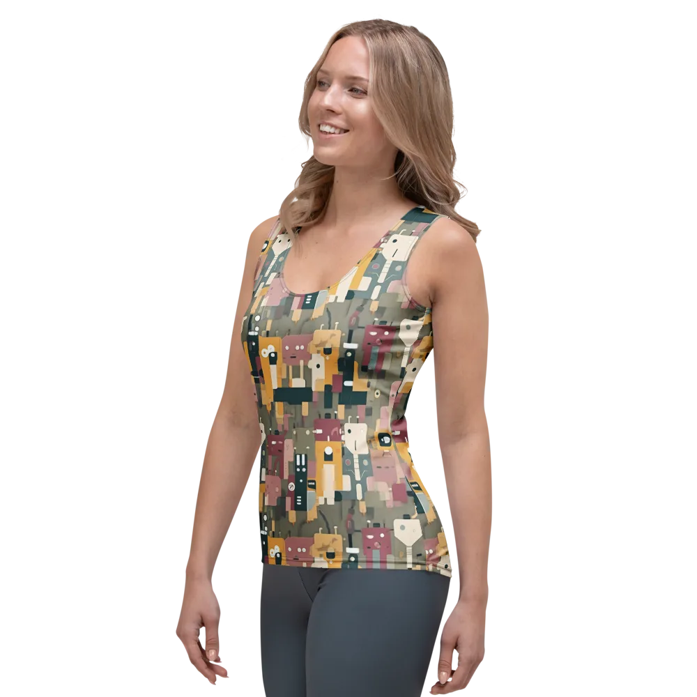 Robot Reverie on Women's Tank Top — Left Front