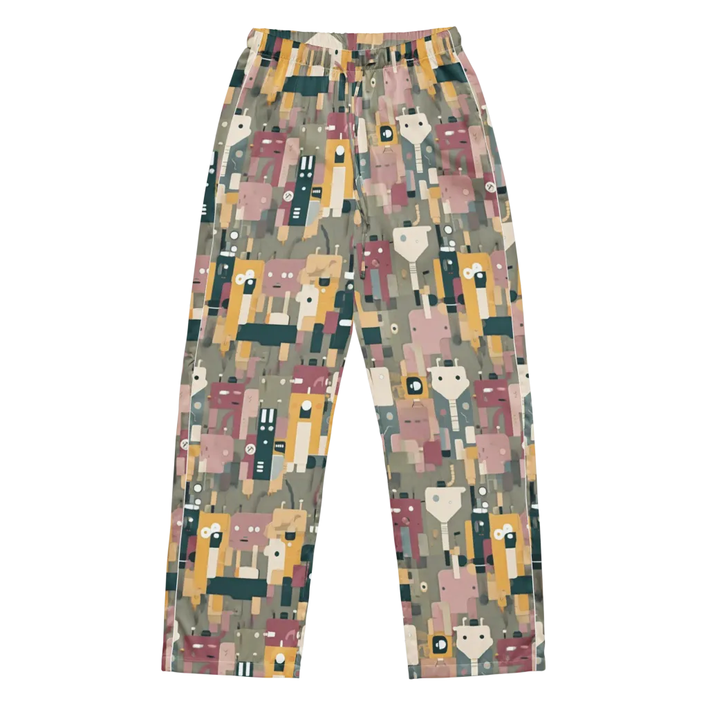 Robot Reverie on Women's Pajama Pants — Front