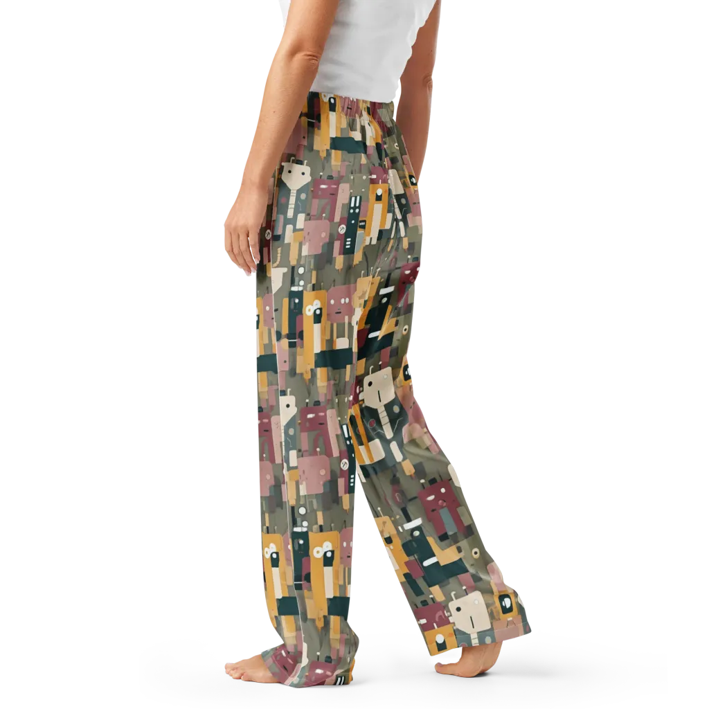 Robot Reverie on Women's Pajama Pants — Left