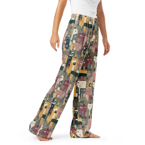 Robot Reverie on a Women's Pajama Pants