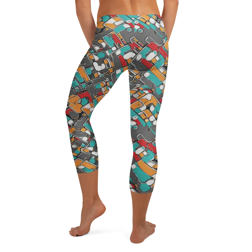Neon Switchboard on Capri Leggings — Back
