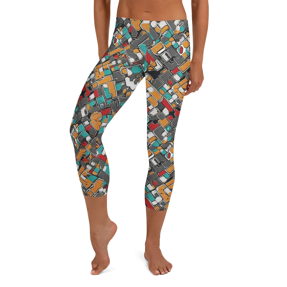 Neon Switchboard on Capri Leggings — Front
