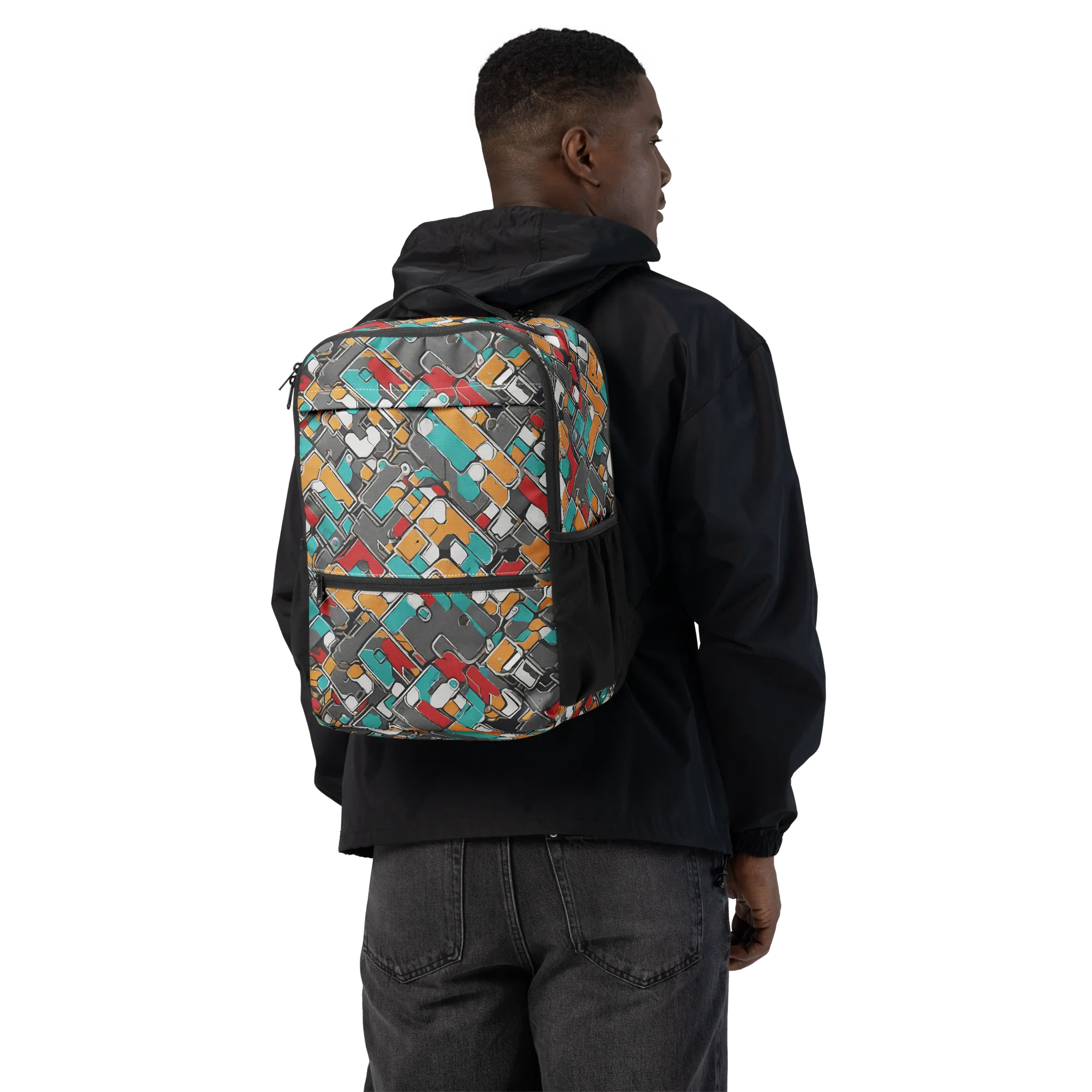 Neon Switchboard on Utility Backpack — Back