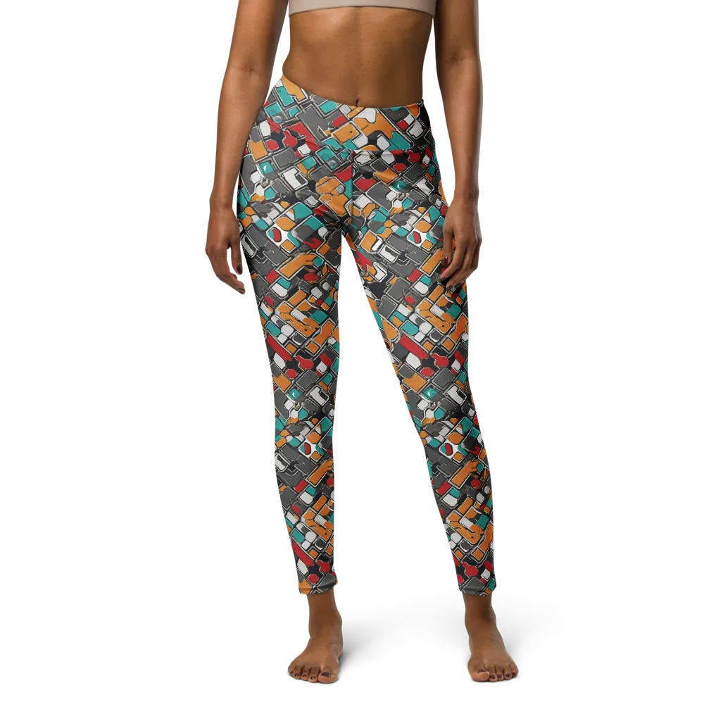 Neon Switchboard on Yoga Leggings — Front