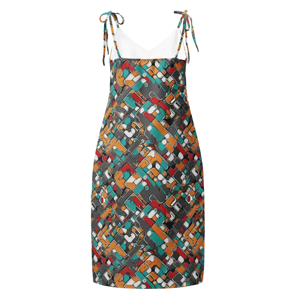 Neon Switchboard on Slip Dress — Back