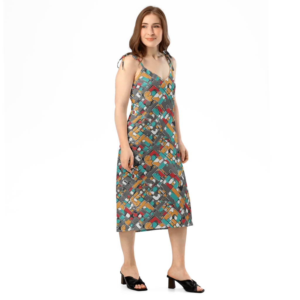 Neon Switchboard on Slip Dress — Right Front