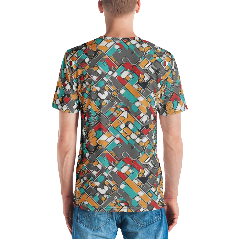 Neon Switchboard on Men's Crew Neck T-Shirt — Back