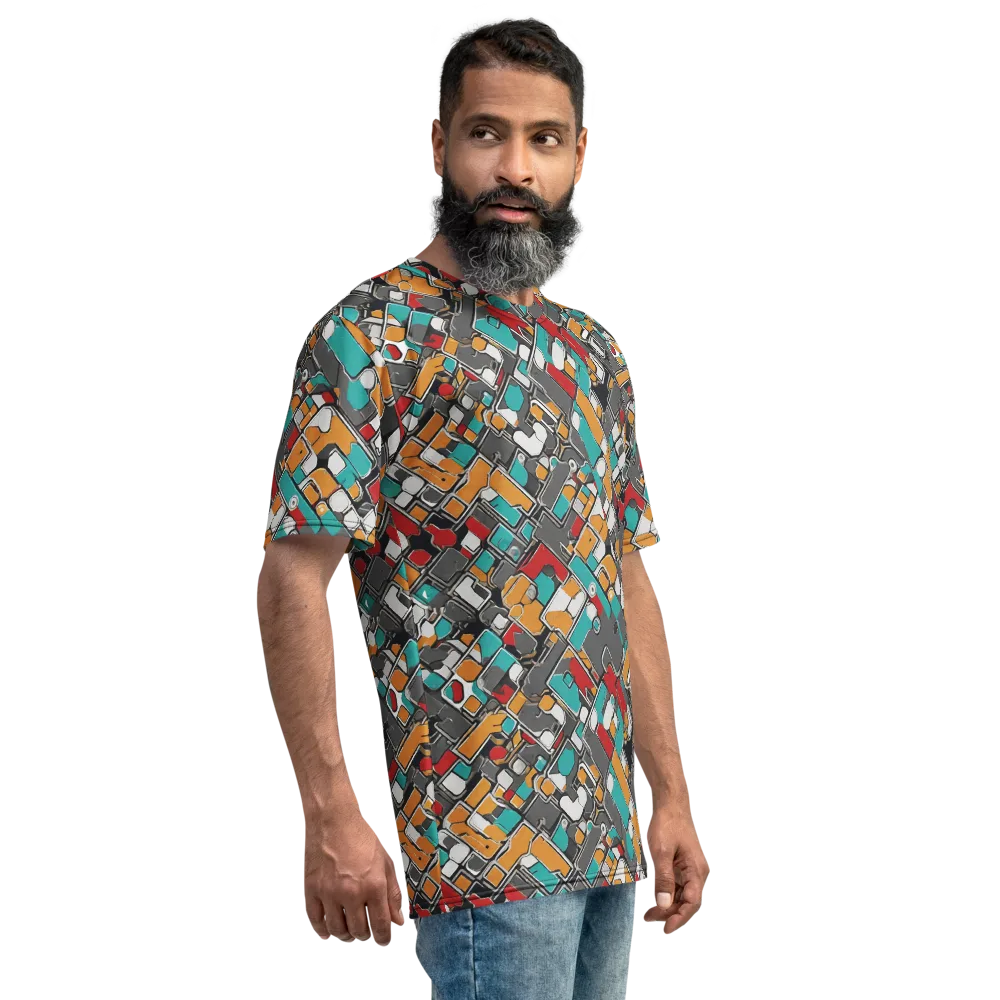 Neon Switchboard on Men's Crew Neck T-Shirt — Right