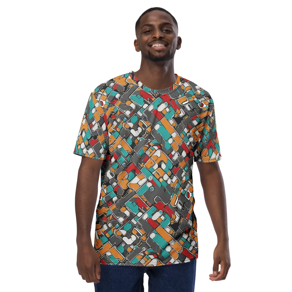 Neon Switchboard on Men's Crew Neck T-Shirt — Front