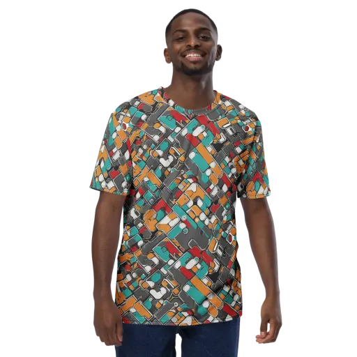 Neon Switchboard on a Men's Crew Neck T-Shirt