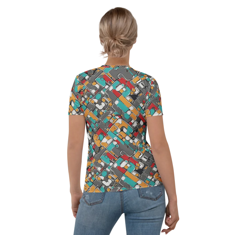 Neon Switchboard on Women's Crew Neck T-Shirt — Back