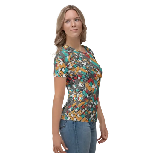 Neon Switchboard on a Women's Crew Neck T-Shirt