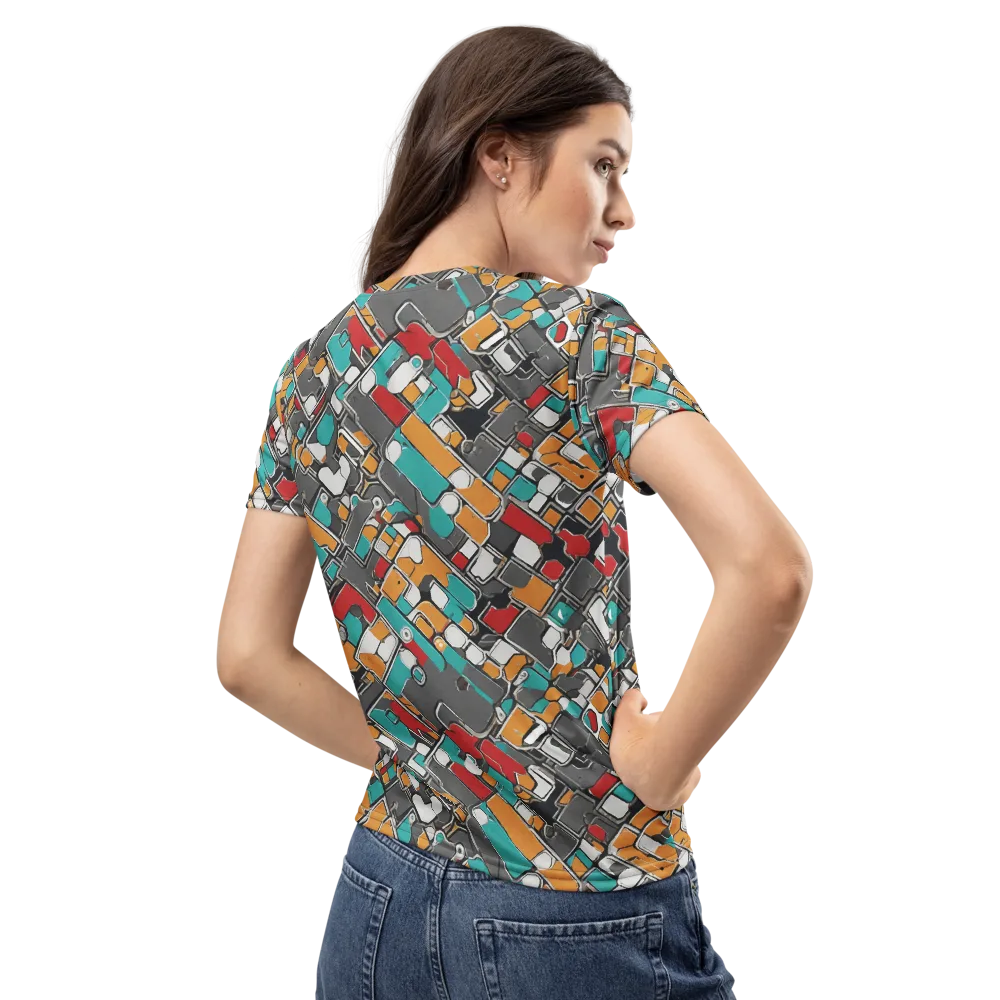 Neon Switchboard on Women's Crew Neck T-Shirt — Back