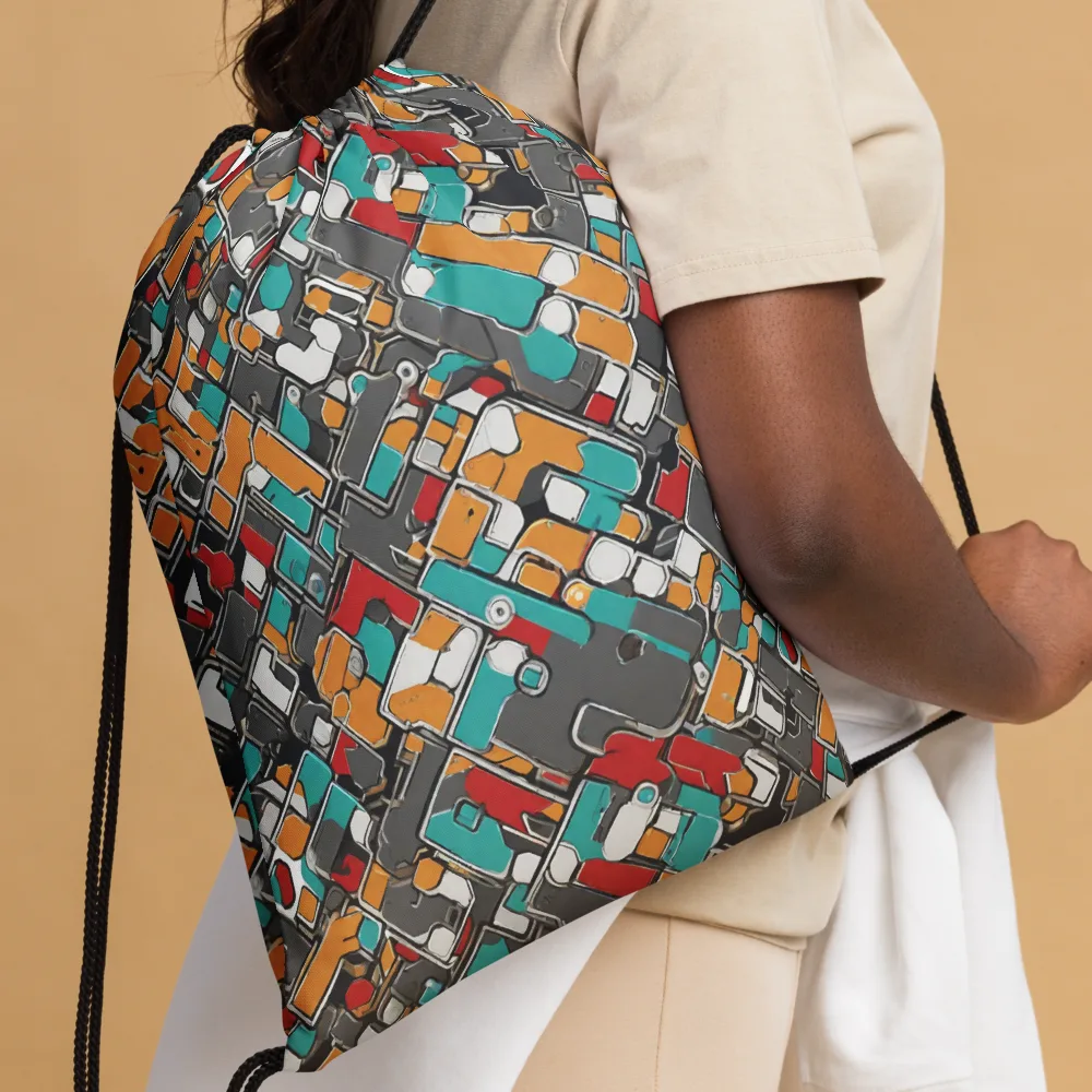 Neon Switchboard on Drawstring Bag — Front