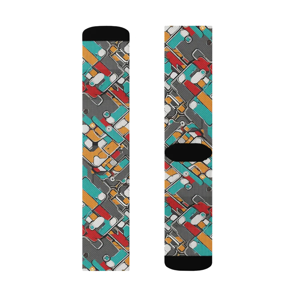 Neon Switchboard on Socks — Left Sock