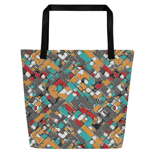 Neon Switchboard on a Large Tote Bag W/ Pocket