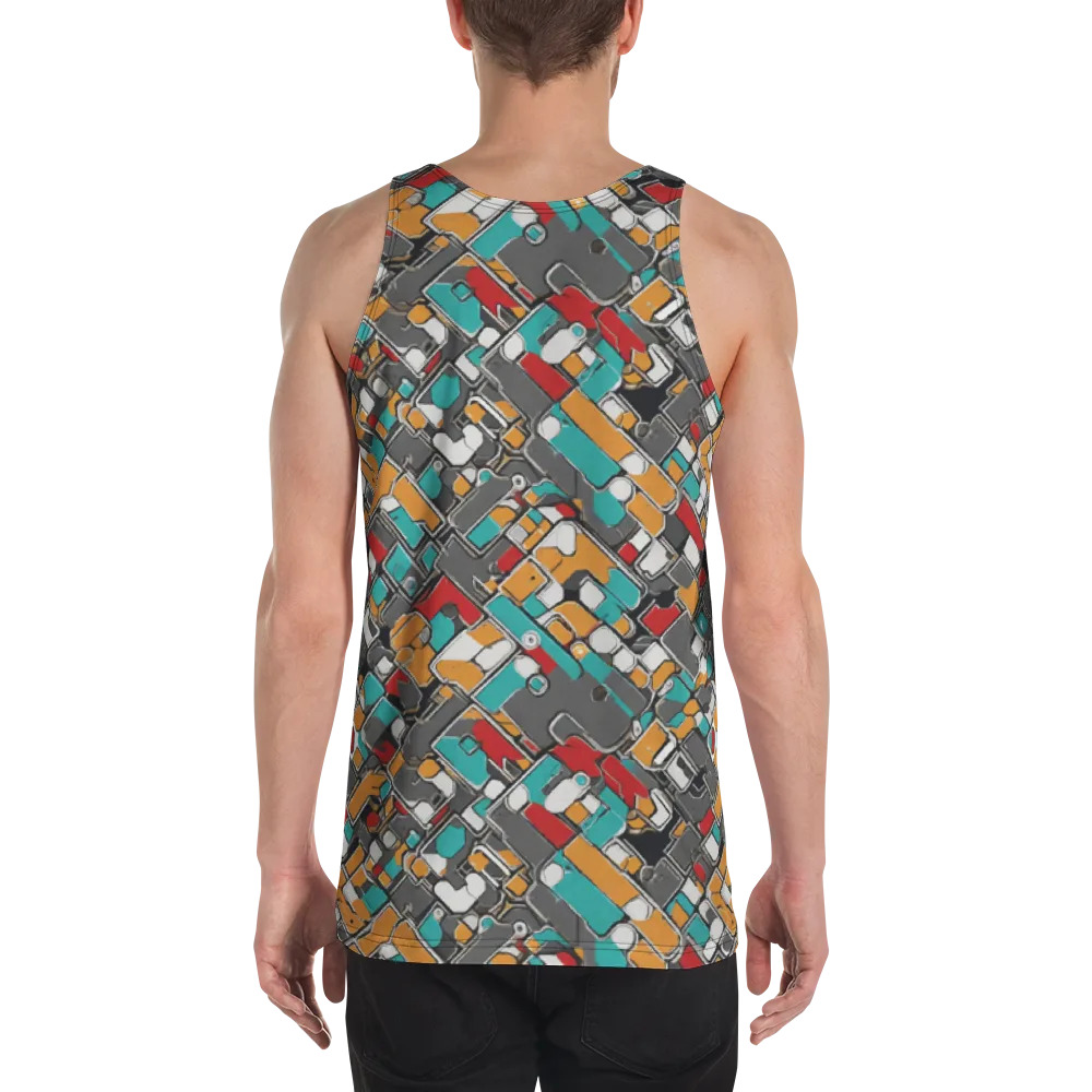 Neon Switchboard on Men's Tank Top — Back