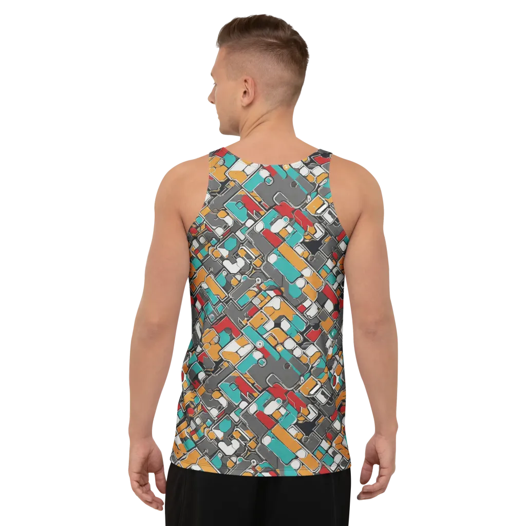 Neon Switchboard on Men's Tank Top — Back