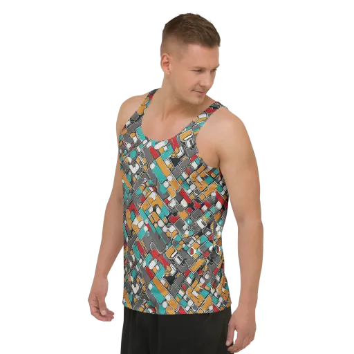 Neon Switchboard on a Men's Tank Top
