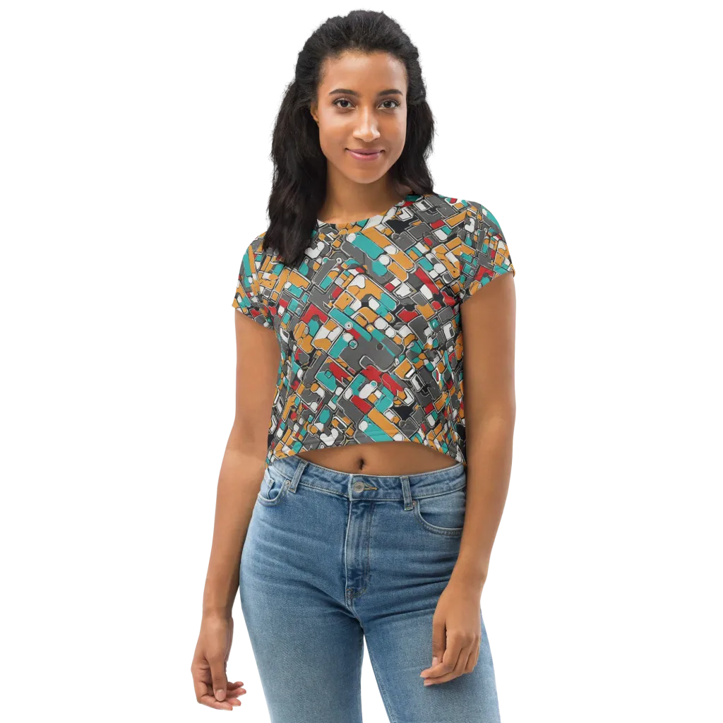 Neon Switchboard on Crop Tee — Front