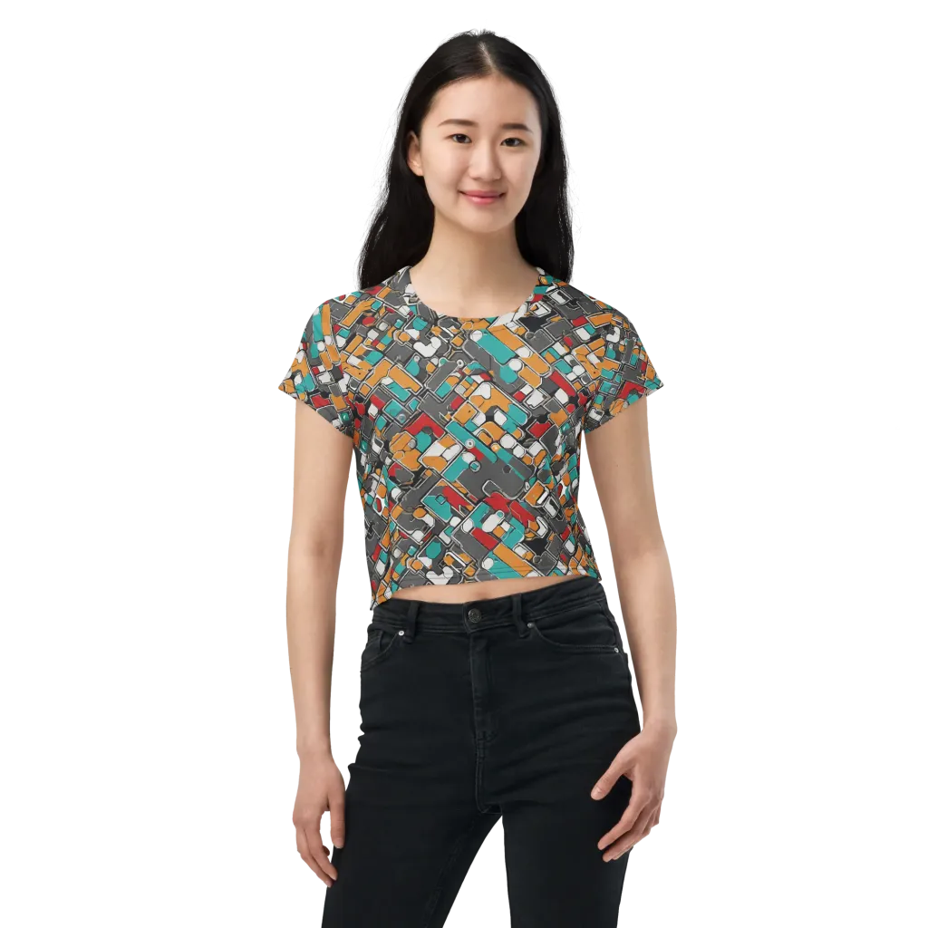 Neon Switchboard on Crop Tee — Front